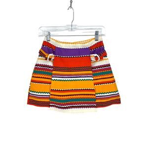 Vintage Primstyle Skort Womens 24" Waist Multicolor Rainbow Stripe Back Zip